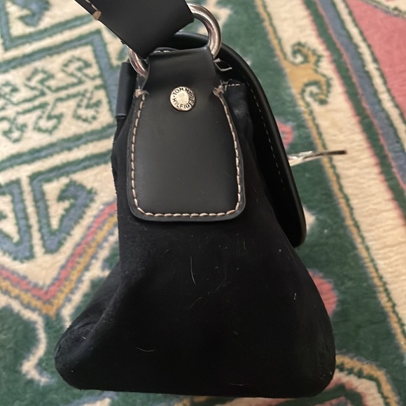 Vintage y2k Tommy Hilfiger purse black small handbag 2000s suede - Picture 8 of 10